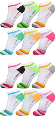 Produktbild von 12 Paar Damen Sport Socken Sneaker Füsslinge weiß Gr. 39-42