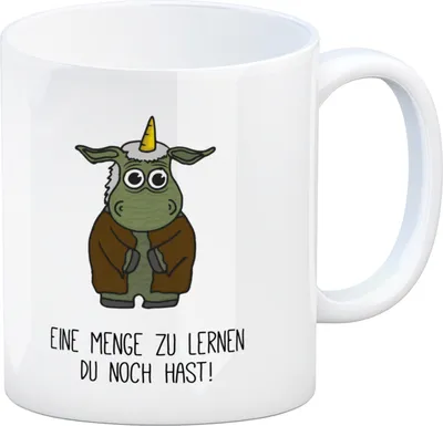 Produktbild von Honeycorns Kaffeebecher mit Einhorn Motiv und Spruch: Eine menge zu lernen