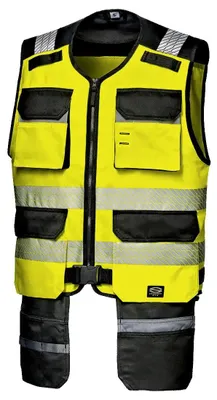 Produktbild von Sir Safety RUSH Warnschutzweste Herren mit Reflexstreifen und vielen Taschen gelb, M, HI-VIS GELB