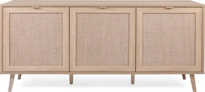 Zdjęcie produktu dla Kredens z 3 drzwiczkami L150 cm - Rattan z nadrukiem - Bali