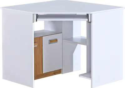 Produktbild von Minio, Schreibtisch "LORETO 11", Eckschreibtisch, Weiße / Nash Eiche Farbe