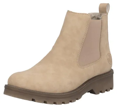 Produktbild von Rieker Damen Stiefelette warm gefüttert Chalsea Blockabsatz 73250, Größe:38 EU, Farbe:Beige