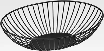 Produktbild von Obstschale Obstkorb aus Metall in Schwarz 30 cm groß Drahtkorb Schale Abisko als skandinavisches Design