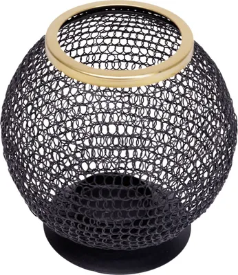 Produktbild von TrendLine Laterne Metall 17 x 17 cm schwarz-gold