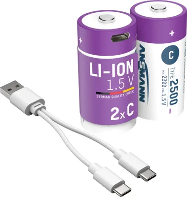 Produktbild von ANSMANN 1313-0004 2 ANSMANN Akkus 2500 Baby C 2.300 mAh