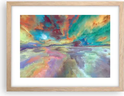 Produktbild von Gerahmtes Poster - Rahmen in heller Eiche - Abstraktion modern - 40x30 cm - Wand Bild - Wanddeko - Wandbilder - Wandposter - Bilderrahmen - Bilder - Kunstdruck - Wandbild - P2NAA40x30-4027