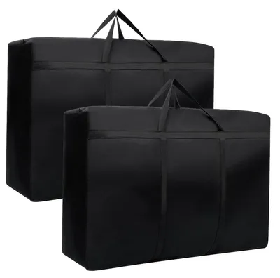 2 große Aufbewahrungstaschen mit Reißverschluss, 80x46x24 cm, Oxford-Stoff