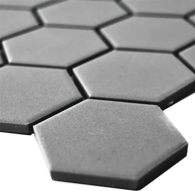 Produktbild von Keramik Mosaikfliesen Begomil Unglasiert Dunkelgrau