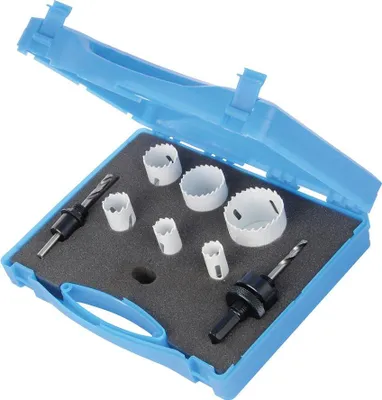 Image de Scies cloches bimétalliques pour électriciens, jeu de 9 pièces Ø 18-51 mm