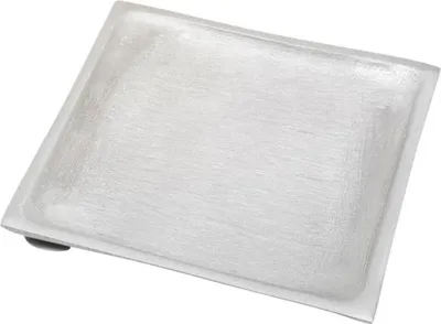 Produktbild von Alu Kerzenteller Viereckig 11x11cm Innen Kerzenhalter Silber Matt Untersetzer