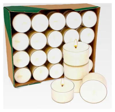 Produktbild von Wiseware Teelichter - 80 Stück Teelichte Ø 3,8 cm Höhe 2,4 cm - Nachhaltige Kerzen aus 100% Rapswachs - Geeignet für Gastronomie, Outdoor, Dekoration, Weihnachten, Windlichter und Stövchen