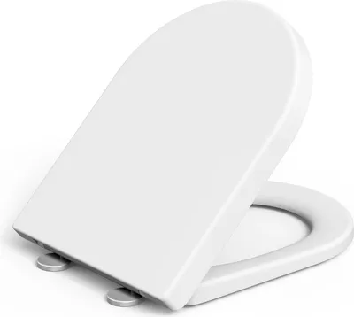 Produktbild von Toilettensitz / WC-Sitz - D-Form - Absenkautomatik - Schnellverschluss - Leicht zu reinigen - Universelle Passform - Weiß