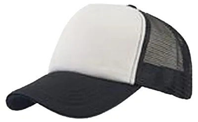 Image de Casquette de camionneur Atlantis Rapper à 5 panneaux LT892 (taille unique) (noir/blanc)