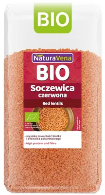 SOCZEWICA CZERWONA BIO 400 g - NATURAVENA