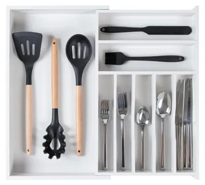 Image de Solidchoice - Organisateur de couverts de qualité supérieure pour tiroirs de cuisine étroits, coulissant