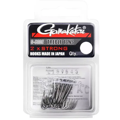 Produktbild von Gamakatsu Treble 18 NS Black - 6 Drillingshaken, Größe:Gr. 2