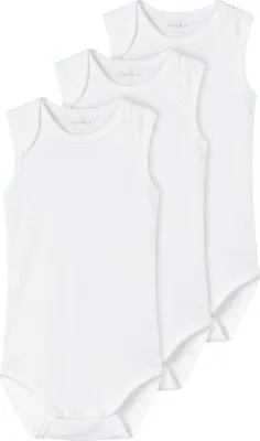 Produktbild von Name It Solid ärmelloser Körper 3 Einheiten Weiß 24 Months Junge Weiß 24 Months
