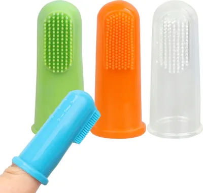 Produktbild von 4er-Pack Weiche Hundezahnbürste, TPR-Hundezahnbürsten-Sets, Fingerzahnbürste Für Hundekatze, Welpenzahnbürste, Haustier-Fingerzahnbürsten-Set Für Die Zahnreinigung Und Zahnpflege Von Hunden