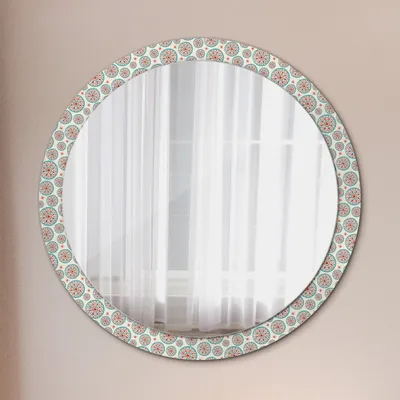 Produktbild von Spiegel - Mirror zum Wandspiegel Schlafzimmer – Schminkspiegel- Boho Muster- Ø100cm