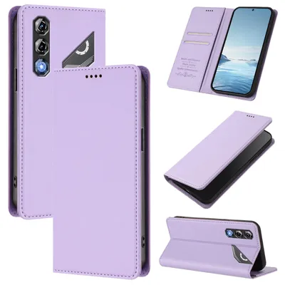 Produktbild von Handyhülle für ZTE nubia Neo 5 Pro, Kunstleder Klapphülle Stoßfeste Magnetische Hülle mit Ständer Violett