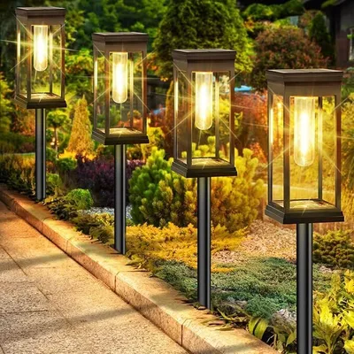 Produktbild von 6-Stücke LED Solar Outdoor wasserdichte Lichter, passend für Hof, Garten Korridor Solar Landschaft Beleuchtung, warm weiß