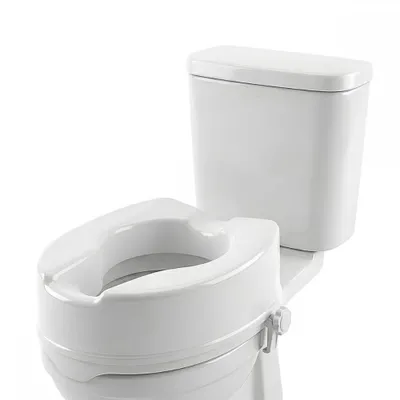 Produktbild von Mobiclinic Toilettensitzerhöhung onhe deckel 10 cm hoch Titan, WC Sitzerhöhung Toilettenaufsatz für Senioren extra stabile Farbe weiß
