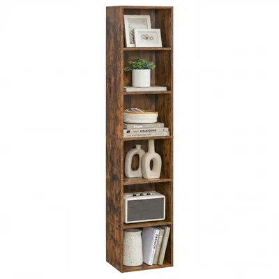 Produktbild von VASAGLE Regal mit 6 Ebenen, Aufbewahrungsregal offen, Bücherregal für Wohnzimmer, Esszimmer, Homeoffice, 30,2 x 24 x 160,7 cm, vintagebraun