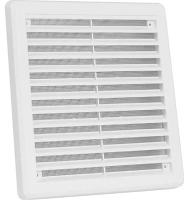 Image de Grille d'aération HACO VM KB avec filet et couvercle 200x200 mm plastique blanc