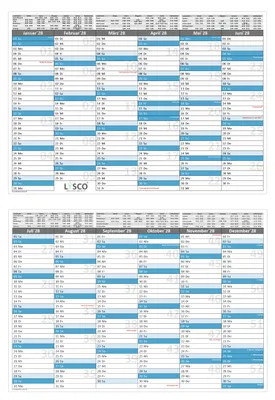 Produktbild von Tafelkalender 2027 (1 Stück) DIN A3 ( 297 x 420 mm ) 300g BD Papier, beschreibbar + Ferientermine aller Bundesländer