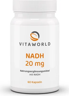 Image de Vitaworld NADH 20 mg | 60 gélules | Panmol NADH® avec microencapsulation spéciale pour une efficacité prolongée | vegan