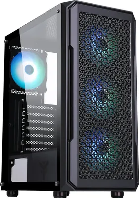 Produktbild von itek ITGCAST33B, Midi Tower, PC, Schwarz, ATX, ITX, micro ATX, SPCC, 16 cm