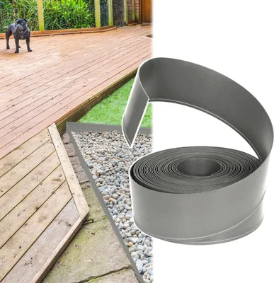 Produktbild von JOIEYOU Rasenkante Kunststoff 20m Beeteinfassung Streifen Design Beetumrandung mit Anschlussstelle Rasenkantenband, Flexible Schneidebar Gartenpalisade (Grau)