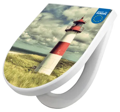 Produktbild von WC Sitz mit Absenkautomatik D Form Motiv Leuchtturm Sylt [TDW3 12680]