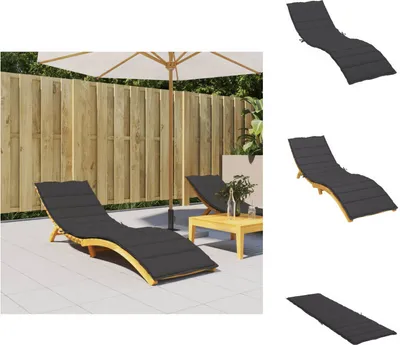 Image de vidaXL Coussin pour chaise longue Noir 200x70x3 cm Tissu Oxford - coussin d'assise
