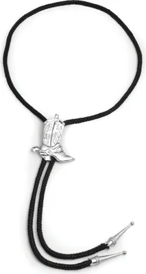 Image de Bristol Novelty Cravate de cowboy avec ornement de bottes de cowboy BN1062 (taille unique) (noir/argent)