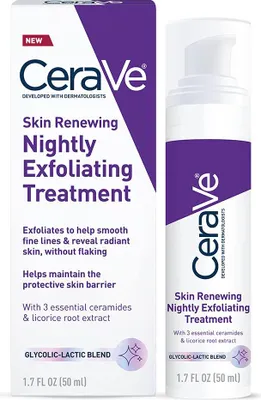 Produktbild von Gesichtsserum, CeraVe, nächtliche Peeling-Behandlung, Anti-Aging, gegen Pigmentflecken, mit Glykolsäure, Milchsäure und Ceramid, 50ml