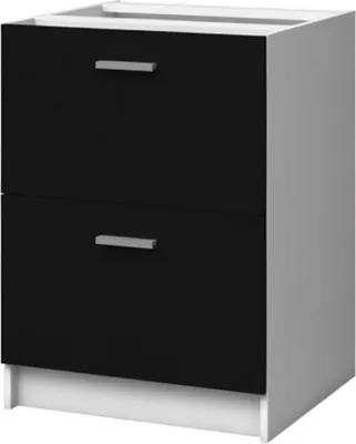 Produktbild von Stamar | Küchenunterschrank 60x60 - Mattschwarz - 2 Schubladen - Minimalistisches Design