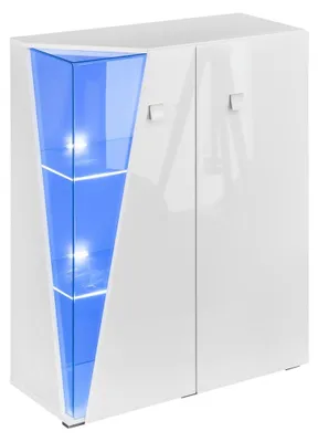 Produktbild von TV-Ständer Wohnwand Wohnzimmer Modern Möbel Lowboard Weiß Vitrine