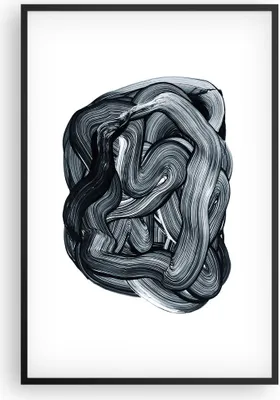 Produktbild von Gerahmtes Poster - Schwarzer Rahmen - Abstraktion schwarz verschwommen - 61x91,5 cm - Wand Bild - Wanddeko - Wandbilder - Kunstposter - Wandposter - Bilderrahmen - Bilder - Kunstdruck P2BPA61x91-4874