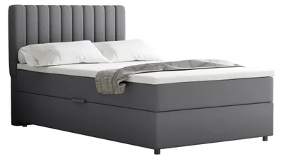 Produktbild von Boxspringbett 120x200 EVEREST, mit Topper, mit Bettkästen,  Einzelbett, Grau, Panda Möbel