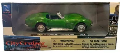 Image de Voiture miniature de collection - NEWRAY - Chevrolet Corvette 1969 - Verte - 1/43
