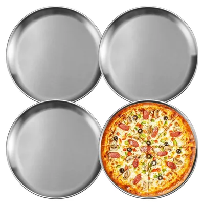 Produktbild von Pizzaform Edelstahl Rund 30 cm, 4er Set, Spülmaschinenfest