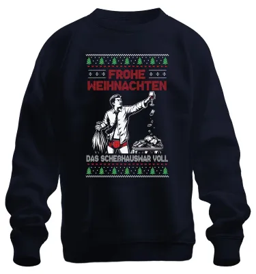 Obrázok produktu pre Merry Christmas Sarcasm - Škaredý vianočný sveter Uni vianočný sveter, Navy, L