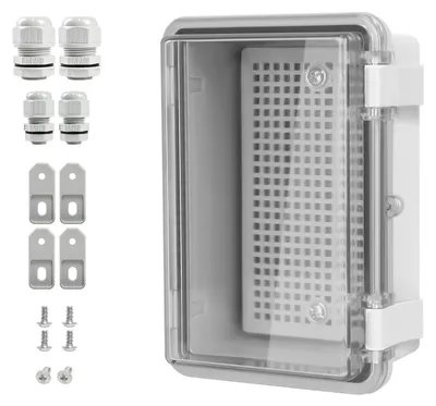 Imagen del producto de Caja de distribución, resistente al agua (IP65), fabricada en plástico ABS, de 150x100x70 mm, para montaje en pared
