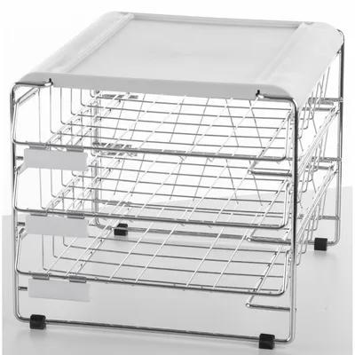 Produktbild von Briefablage-Gestell 3 Körbe Längsformat B4 chrom