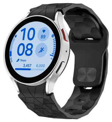 Obrázek produktu pro Pro Samsung Galaxy Watch FE / 6 / 5 / 4 40mm Silikonový fotbalový design Náhradní pásek na ruku Black