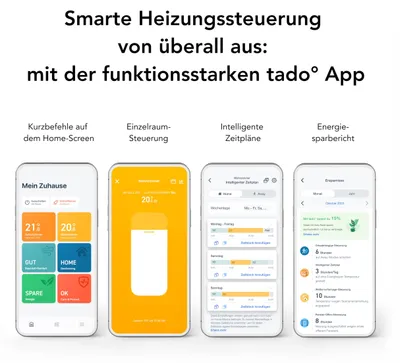 Produktbild von tado Smartes Thermostat X, Zusatzprodukt für Fußbodenheizung und Boiler, Steuerung per App und Smart Speaker, DIY Installation