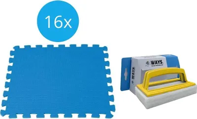 Produktbild von Intex - Sparpack - Poolfliesen - 2 Packungen mit 8 Fliesen - 4m² & WAYS Scheuerbürste