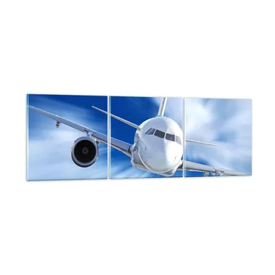 Produktbild von Bilder auf glas - Luftfahrt Flugzeug Flug - 150x50cm - Glasbilder - Wandbilder - Kunstdruck - zum Aufhängen bereit - Wanddekoration aus Glas - Glas Bilder - Wandbild auf Glas - GCA150x50-2537