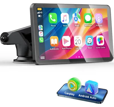 Imagen del producto de Radio para coche de 7 pulgadas - Compatible con Android Auto y CarPlay - Radio FM - Pantalla
